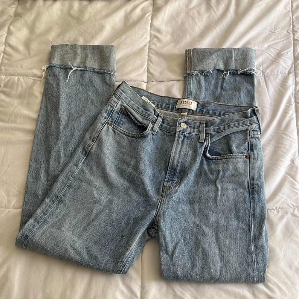 Agolde Cherie High Rise Straight Jeans in Merit Light Wash Denims Jeans Size 26 - Picture 7 of 7